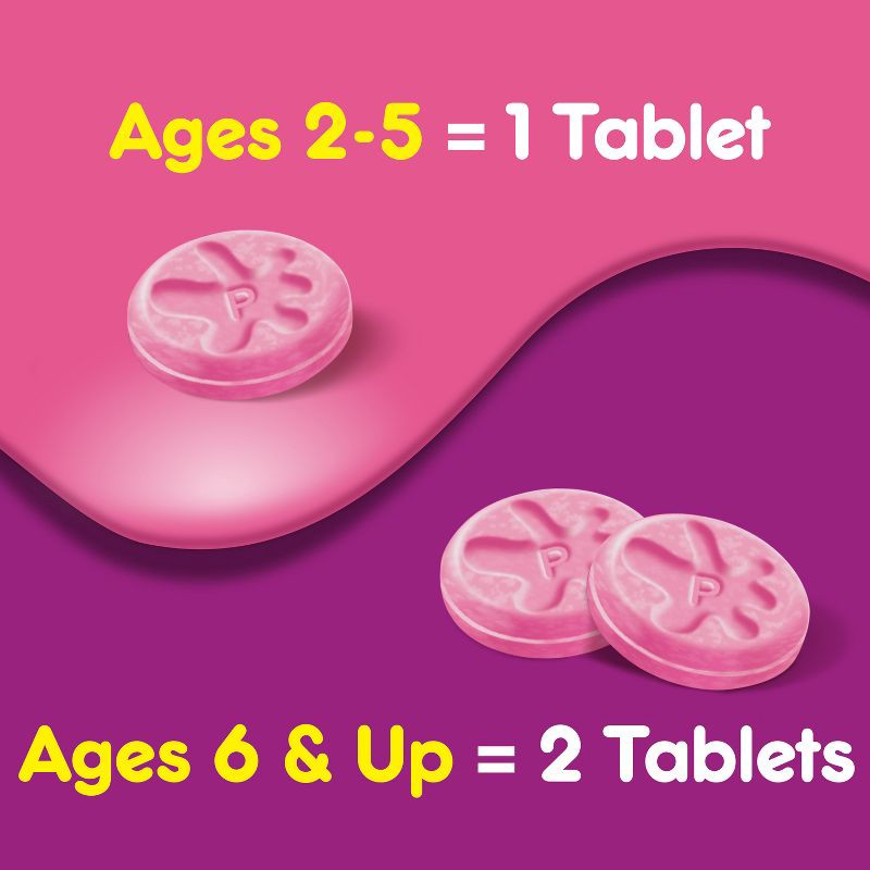 slide 6 of 9, Pepto-Bismol Children's Antacid Chewable Tablets - Bubble Gum - 24ct, 24 ct