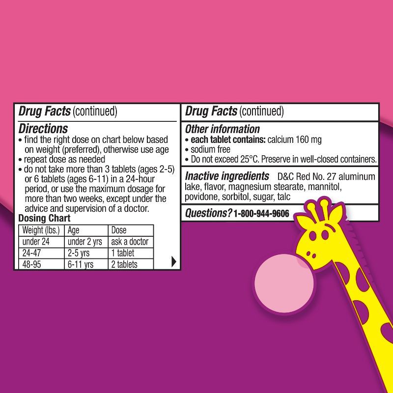 slide 9 of 9, Pepto-Bismol Children's Antacid Chewable Tablets - Bubble Gum - 24ct, 24 ct