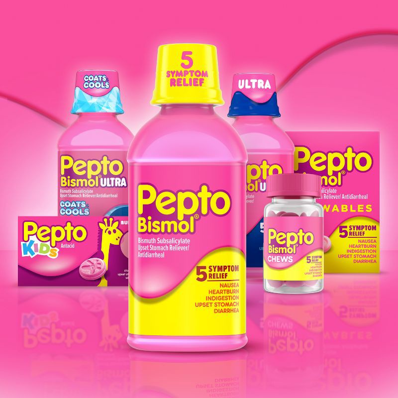 slide 3 of 10, Pepto-Bismol 5 Symptom Stomach Relief Caplets - 40ct, 40 ct