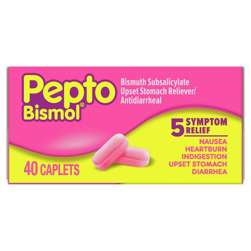 slide 1 of 10, Pepto-Bismol 5 Symptom Stomach Relief Caplets - 40ct, 40 ct