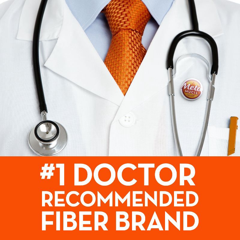 slide 7 of 10, Metamucil Psyllium Fiber Supplement Powder Packets - Sugar Free - Orange - 2.4g Fiber Per Serving - GLP-1 Friendly Fiber - 44ct, 2.4 gram, 44 ct