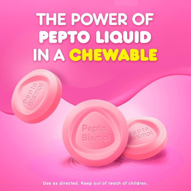 slide 4 of 9, Pepto-Bismol 5 Symptom Stomach Relief Chewable Tablets - 48ct, 48 ct