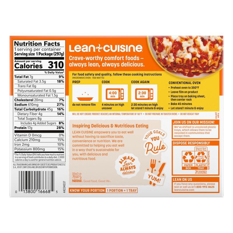 slide 4 of 9, Lean Cuisine Comfort Cravings Frozen Lasagna with Meat Sauce - 10.5oz, 10.5 oz