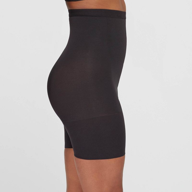 slide 2 of 4, ASSETS by SPANX Women's High-Waist Mid-Thigh Super Control Shaper - Black 2: Medium Compression, Tummy Slimming, 1 ct