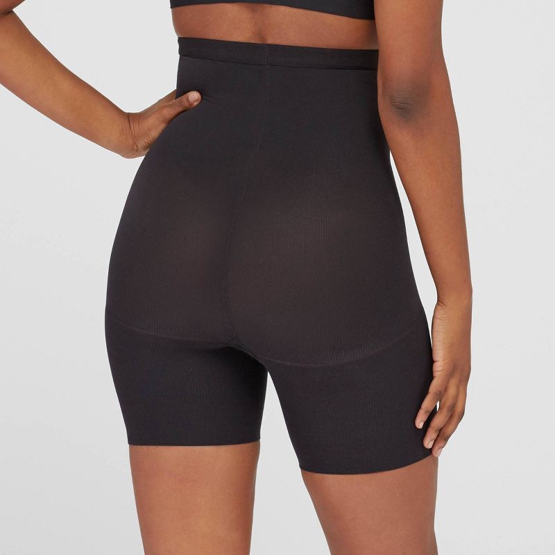 slide 3 of 4, ASSETS by SPANX Women's High-Waist Mid-Thigh Super Control Shaper - Black 2: Medium Compression, Tummy Slimming, 1 ct