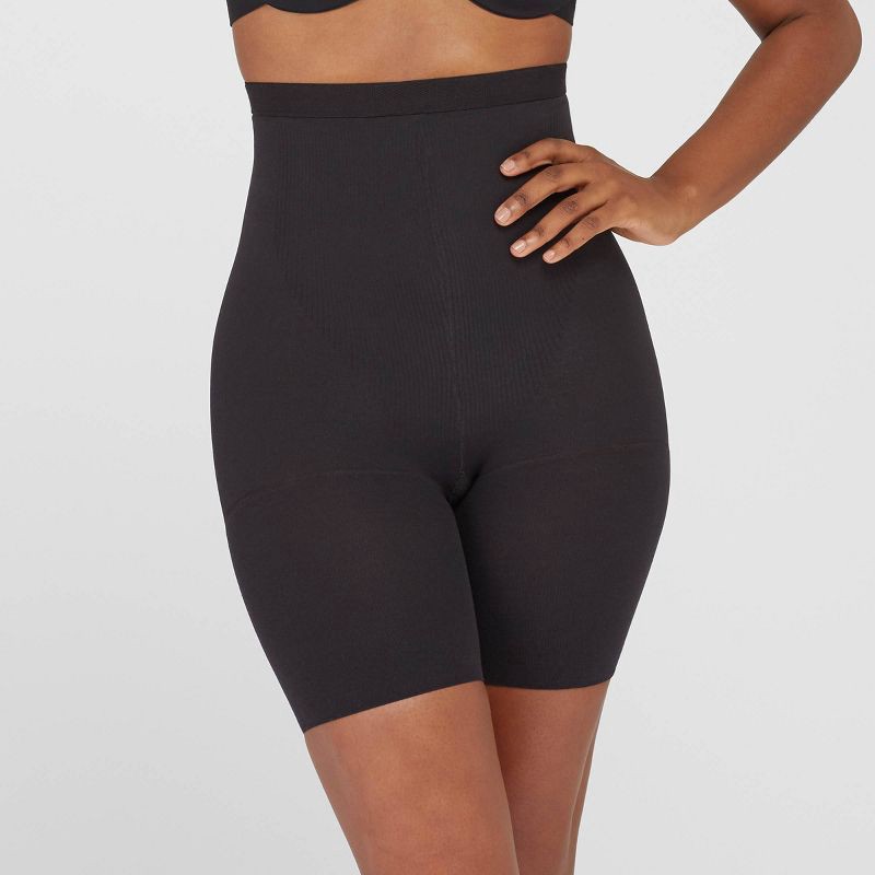 slide 1 of 4, ASSETS by SPANX Women's High-Waist Mid-Thigh Super Control Shaper - Black 2: Medium Compression, Tummy Slimming, 1 ct