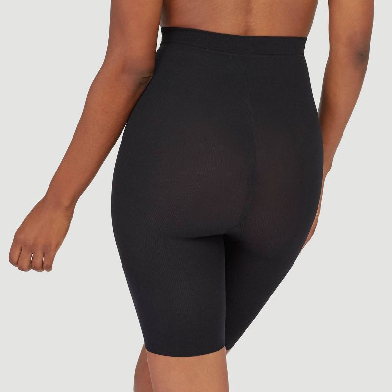 slide 4 of 4, ASSETS by SPANX Women's High-Waist Mid-Thigh Super Control Shaper - Black 3: Medium Compression, Tummy Slimming, 1 ct