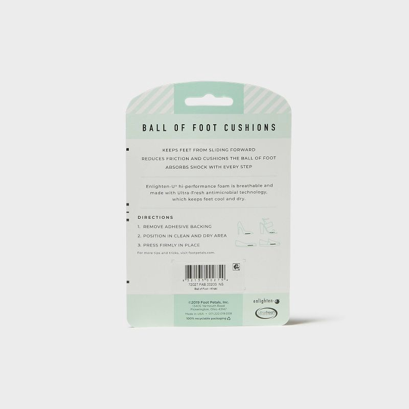 slide 5 of 5, Fab Feet Women's by Foot Petals Ball of Foot Insoles Shoe Cushion Khaki - 1 pair: Dress Shoes, Foot Pain Relief, 1 ct