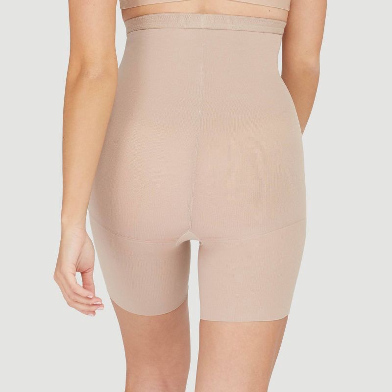 slide 3 of 3, ASSETS by SPANX Women's High-Waist Mid-Thigh Super Control Shaper - Tan 5: Medium Compression, Tummy Slimming, 1 ct