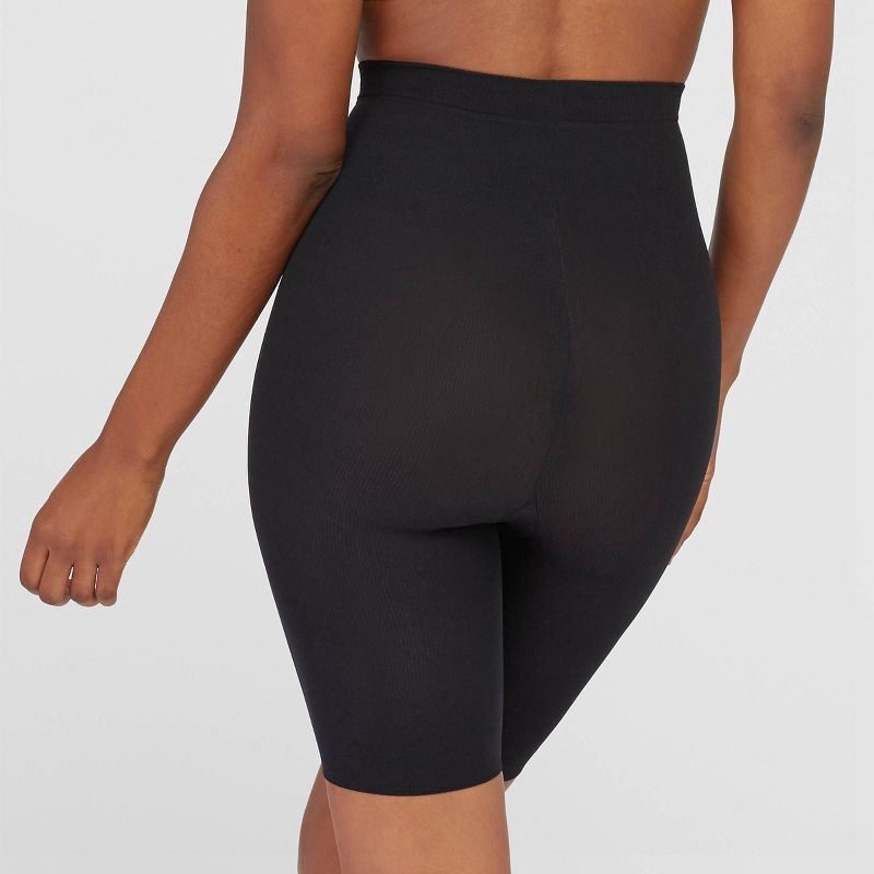 slide 2 of 3, ASSETS by SPANX Women's Mid-Thigh Shaper - Black 2, 1 ct