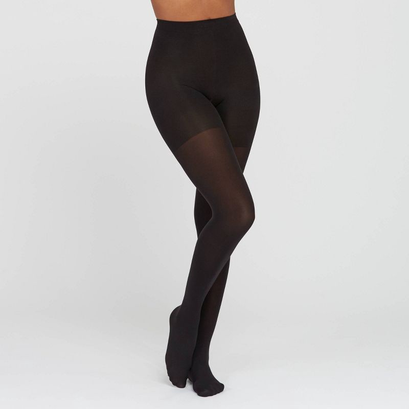slide 1 of 4, ASSETS by SPANX Women's Original Shaping Tights - Black 3: High Waisted, Tummy & Thigh Slimming, Opaque Knit Hosiery, 1 ct