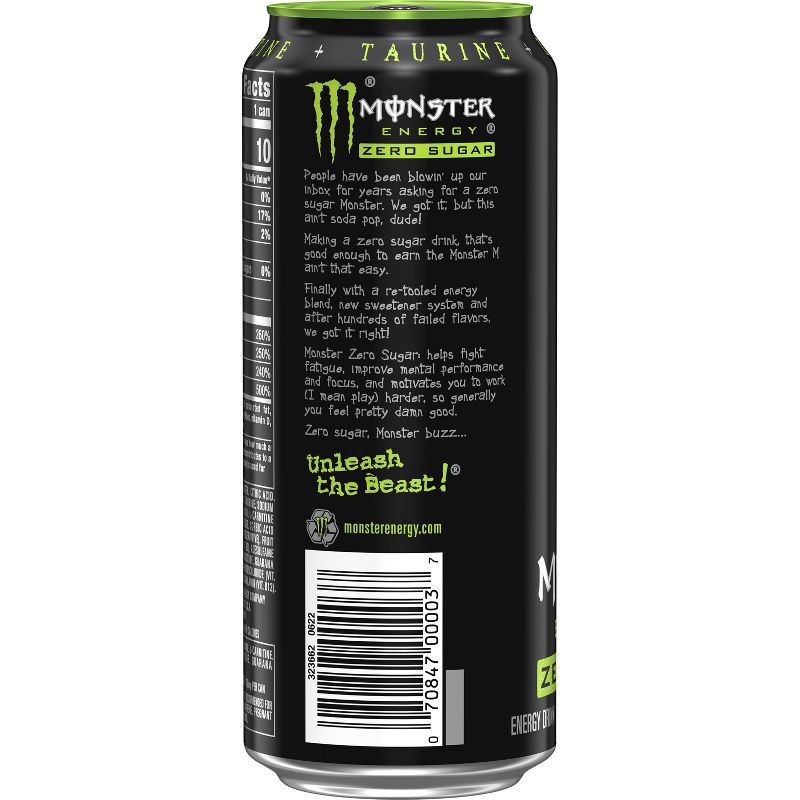 slide 2 of 2, Monster Energy Zero Sugar - 16 fl oz can, 16 fl oz