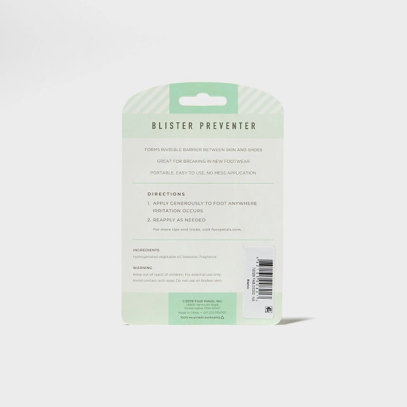 slide 4 of 4, Fab Feet Women's by Foot Petals Blister Preventer Anti-Friction Balm Clear: Shoe Accessories, Cushion, 4.5" Length, 1 ct