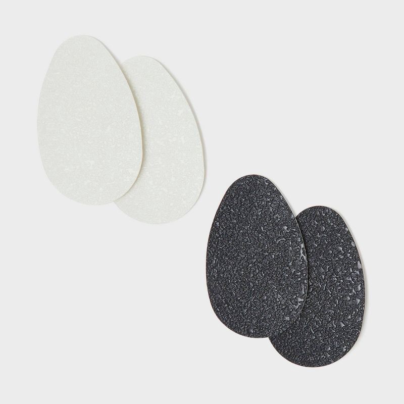slide 2 of 6, Fab Feet Women's by Foot Petals No-Slip Treads Shoe Pads Black/White - 2 pairs, 1 ct