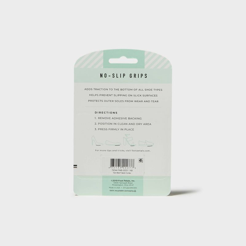 slide 6 of 6, Fab Feet Women's by Foot Petals No-Slip Treads Shoe Pads Black/White - 2 pairs, 1 ct