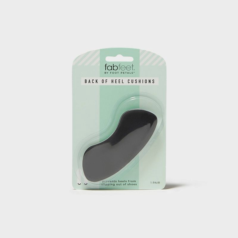 slide 1 of 5, Fab Feet Women's by Foot Petals Back of Heel Insoles Shoe Cushion Black - 1 pair: Shoe Accessories, Cushions Foot, 1 ct