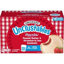 Smucker's Uncrustables Frozen Peanut Butter & Strawberry Jam Sandwich- 30oz/15ct