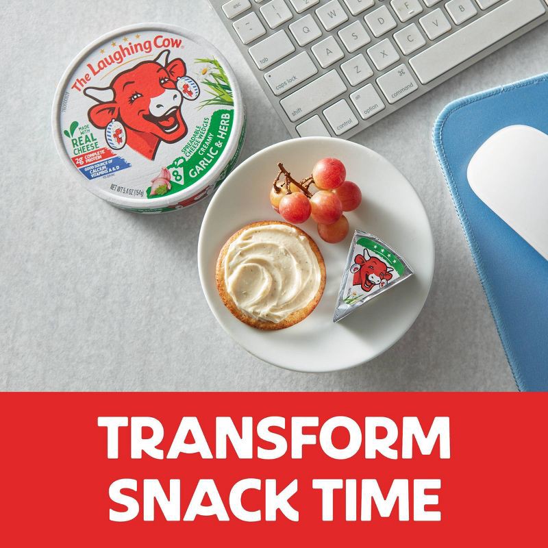 slide 7 of 10, The Laughing Cow Garlic & Herb Spreadable Cheese - 5.4oz/8ct, 5.4 oz, 8 ct