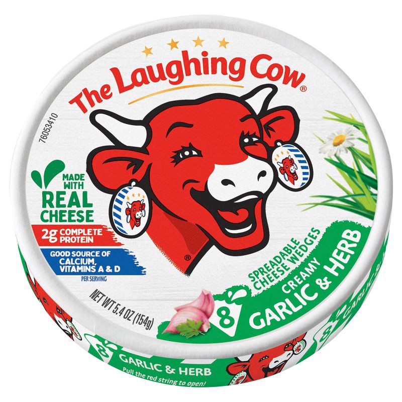 slide 1 of 7, The Laughing Cow Garlic & Herb Spreadable Cheese - 5.4oz/8ct, 5.4 oz, 8 ct