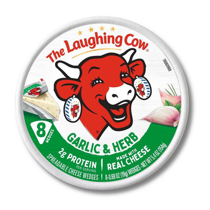 slide 1 of 10, The Laughing Cow Garlic & Herb Spreadable Cheese - 5.4oz/8ct, 5.4 oz, 8 ct