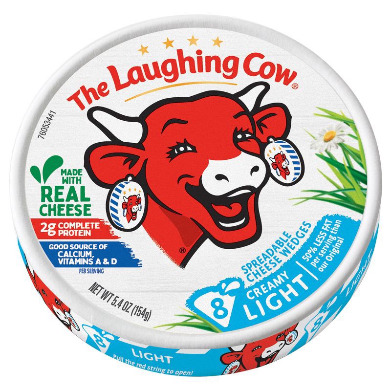 slide 1 of 5, The Laughing Cow Spreadable Light Swiss Cheese Wedges - 5.4oz/8ct, 5.4 oz, 8 ct