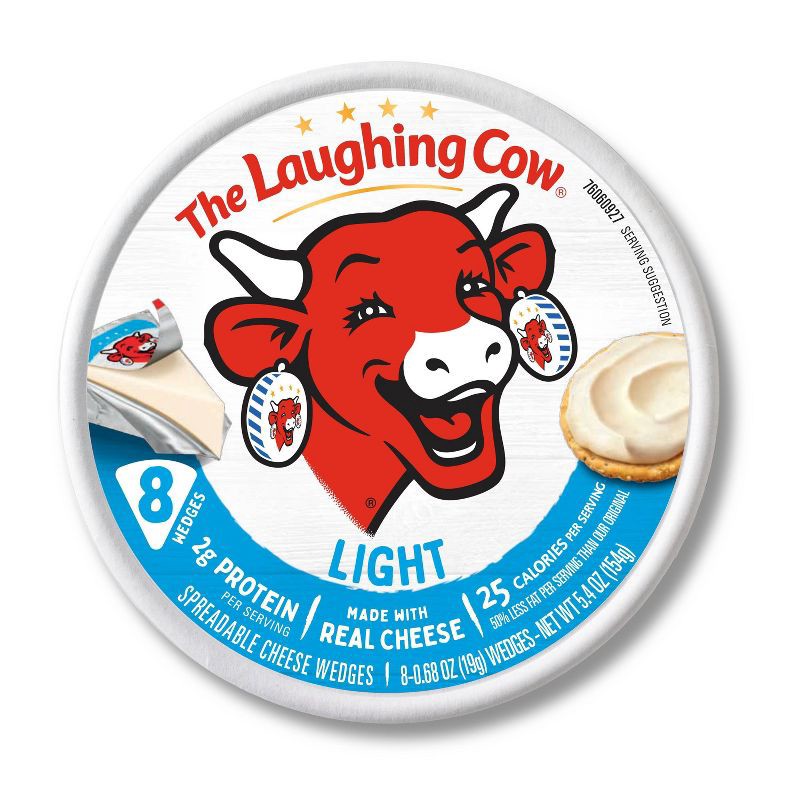 slide 1 of 9, The Laughing Cow Spreadable Light Swiss Cheese Wedges - 5.4oz/8ct, 5.4 oz, 8 ct