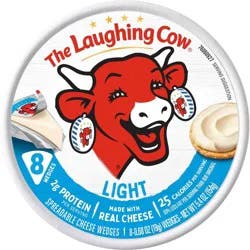 The Laughing Cow Spreadable Light Swiss Cheese Wedges - 5.4oz/8ct: No Artificial Colors, No Preservatives, No Artificial Flavors