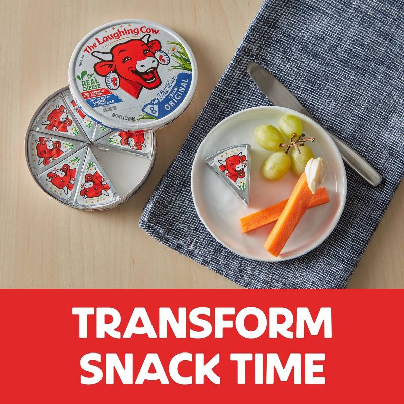 slide 5 of 9, The Laughing Cow Original Creamy Swiss Spreadable Cheese Wedges - 5.4oz/8ct, 5.4 oz, 8 ct