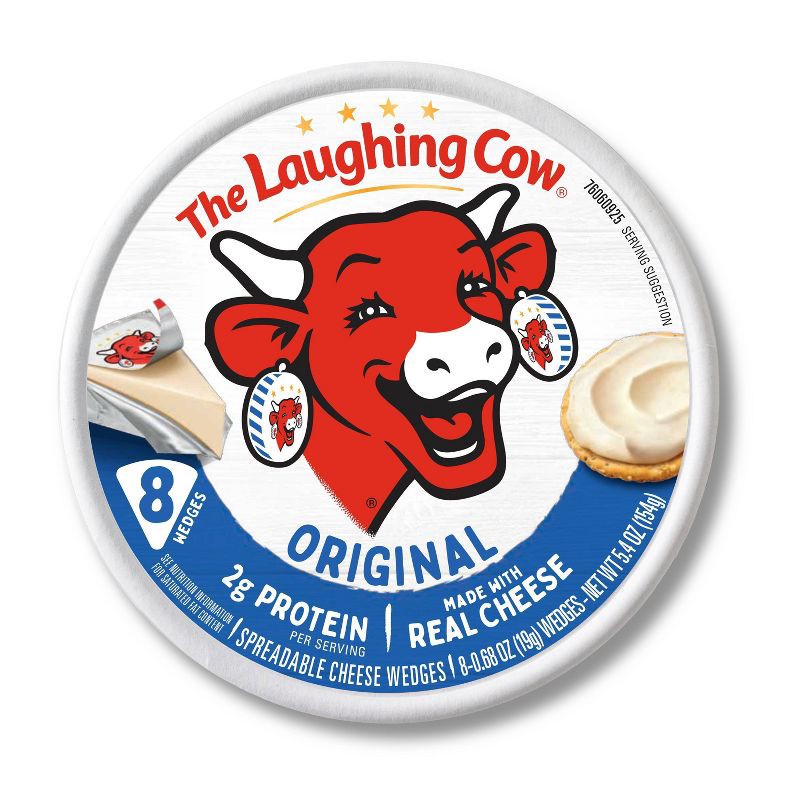 slide 1 of 9, The Laughing Cow Original Creamy Swiss Spreadable Cheese Wedges - 5.4oz/8ct, 5.4 oz, 8 ct