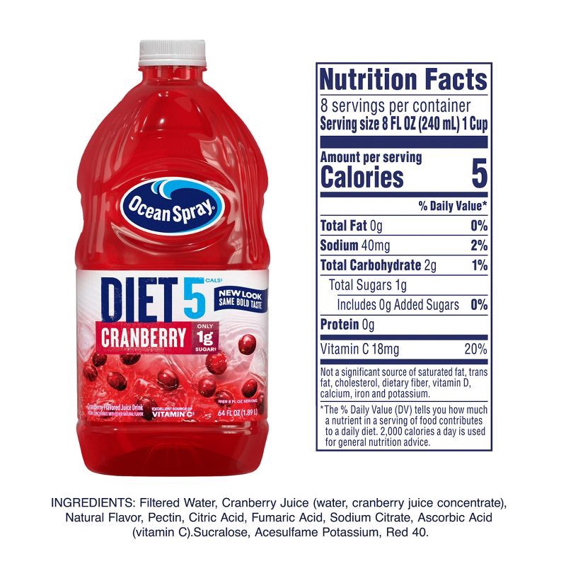 slide 3 of 10, Ocean Spray Diet Cranberry Juice - 64 fl oz Bottle, 64 fl oz