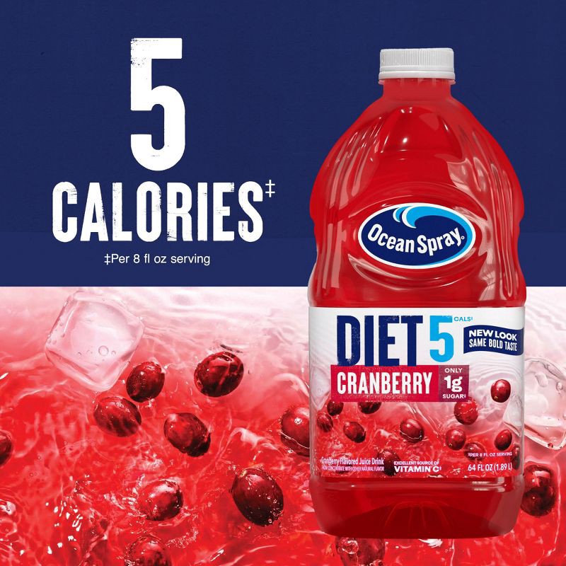 slide 5 of 10, Ocean Spray Diet Cranberry Juice - 64 fl oz Bottle, 64 fl oz