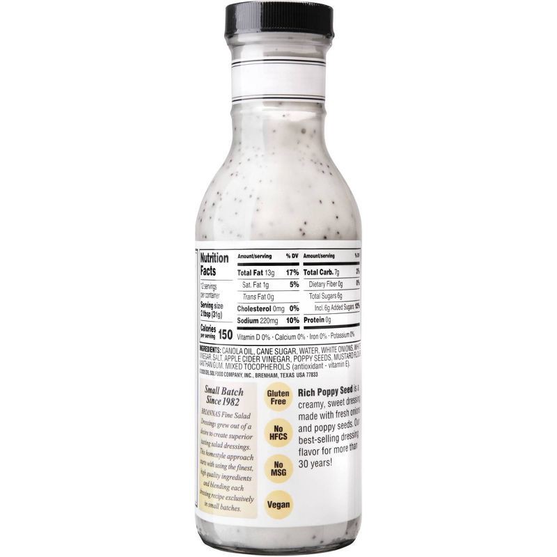 slide 2 of 4, Briannas Home Style Rich Poppy Seed Salad Dressing - 12 fl oz, 12 fl oz