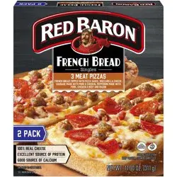 Red Baron Frozen Pizza French Bread 3 Meat - 11oz