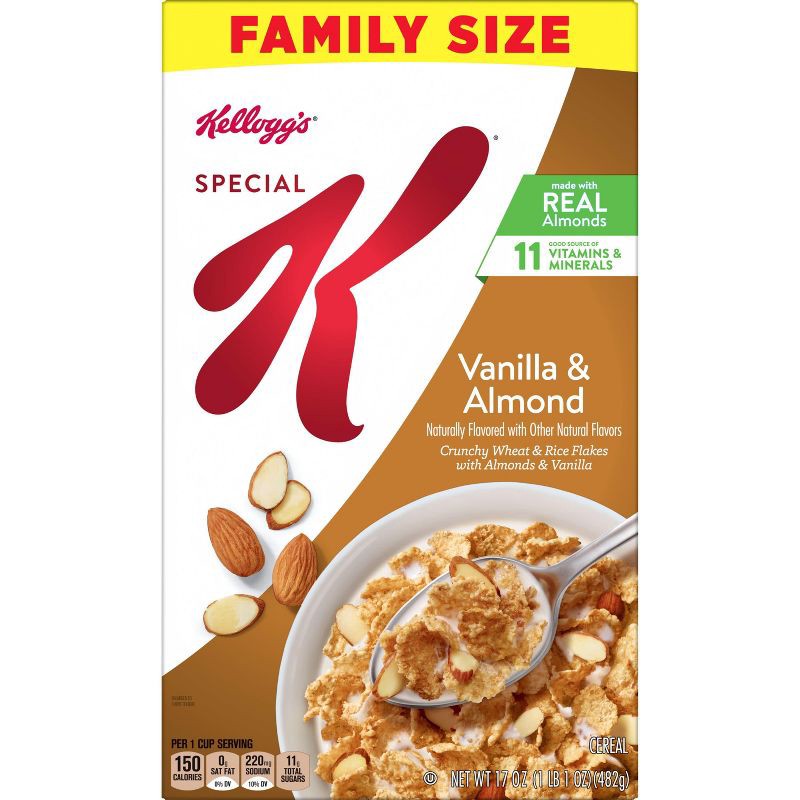 slide 4 of 10, Kellogg's Special K Vanilla Almond Cereal - 17oz, 17 oz