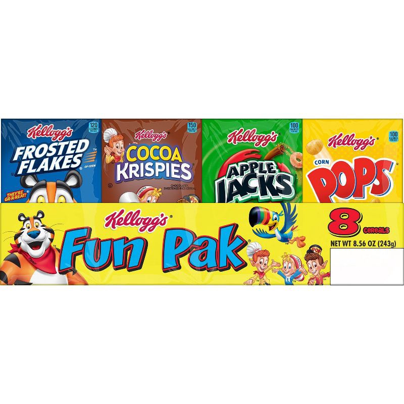 slide 6 of 13, Kellogg's Fun Pack Variety Breakfast Cereal - 8.56oz/8ct, 8.56 oz, 8 ct