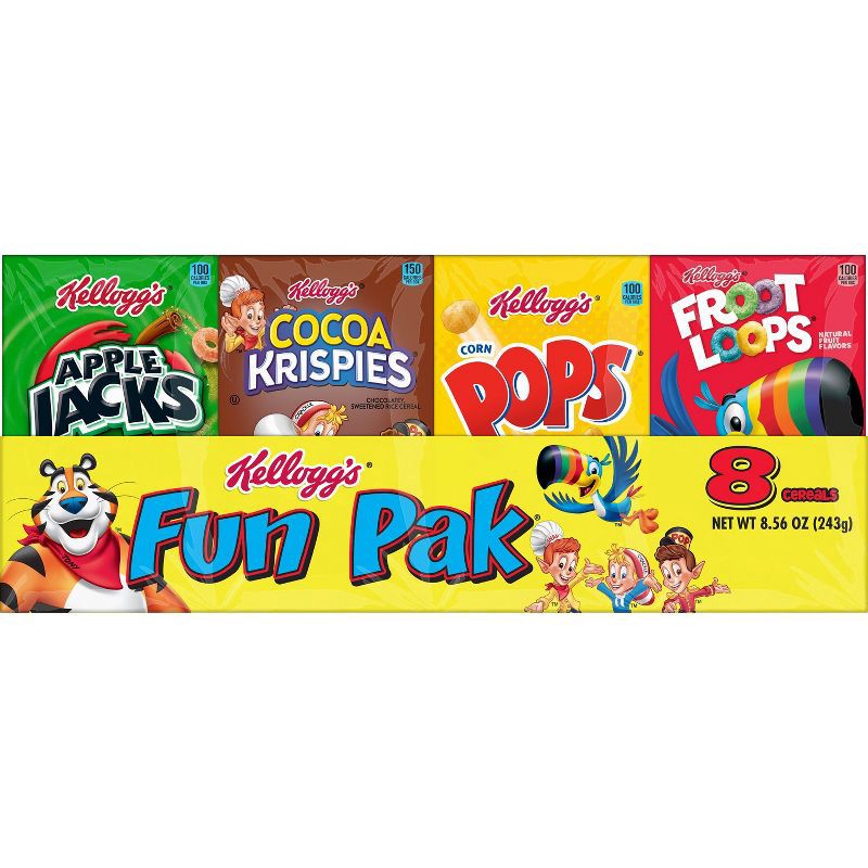 slide 7 of 13, Kellogg's Fun Pack Variety Breakfast Cereal - 8.56oz/8ct, 8.56 oz, 8 ct