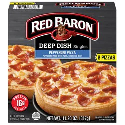 Red Baron Pepperoni Deep Dish Singles Frozen Personal Pizza - 11.2oz/2ct
