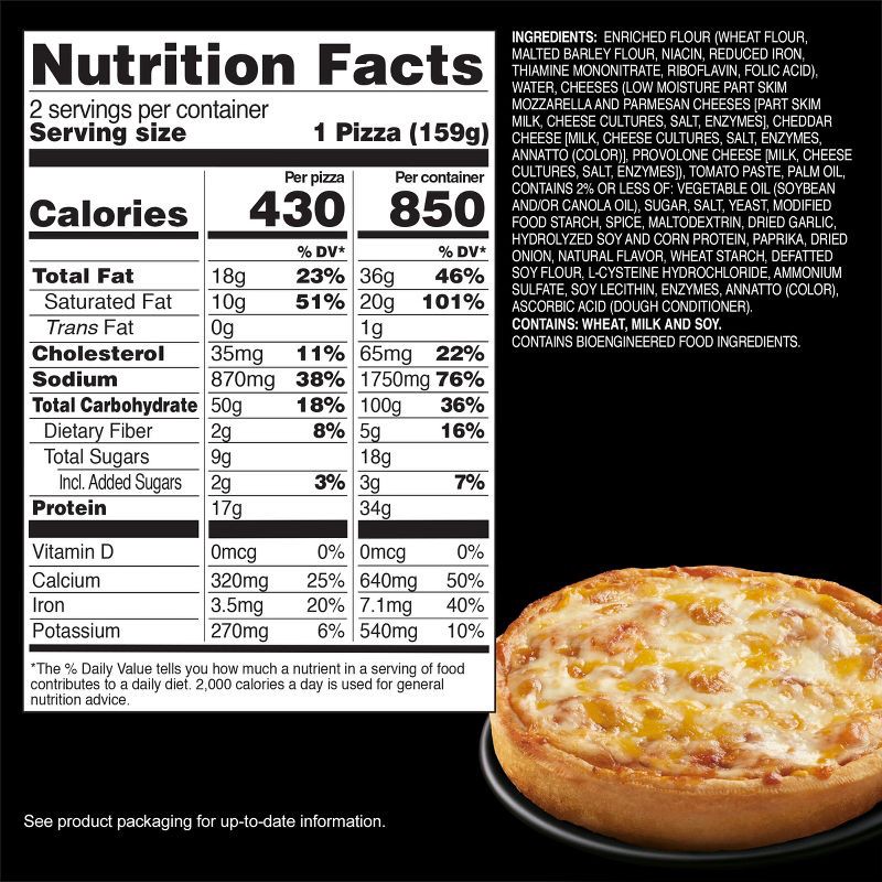 slide 4 of 8, Red Baron Four Cheese Deep Dish Personal Frozen Pizza - 11.2oz, 11.2 oz