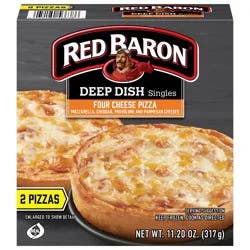 Red Baron Frozen Pizza Deep Dish Singles Four Cheese - 11.2oz