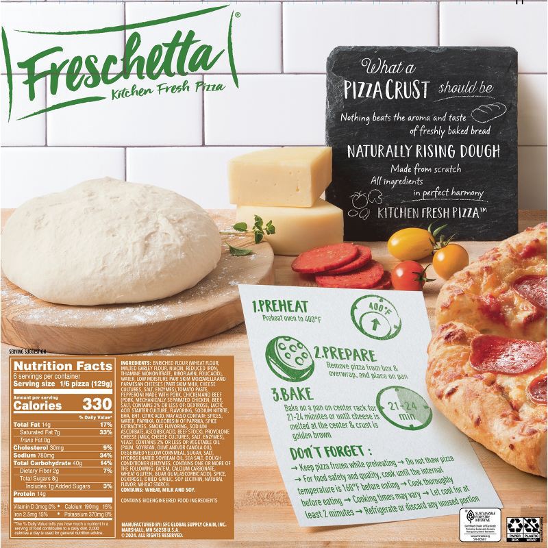slide 2 of 8, Freschetta Pepperoni Naturally Rising Crust Frozen Pizza - 27.35oz, 27.35 oz
