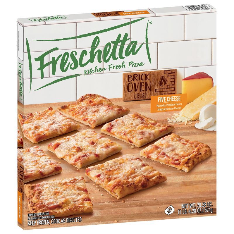 slide 3 of 10, Freschetta Five Italian Cheese Brick Oven Crust Frozen Pizza - 20.28oz, 20.28 oz