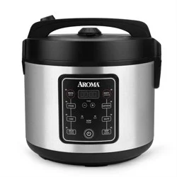 Aroma 20 Cup Digital Multicooker & Rice Cooker - Stainless Steel: 5 Settings, Automatic Keep Warm, Nonstick, 700W