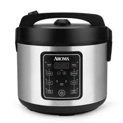 Aroma 20 Cup Digital Multicooker & Rice Cooker - Stainless Steel: 5 Settings, Automatic Keep Warm, Nonstick, 700W