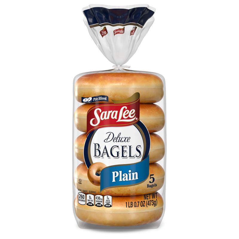 slide 7 of 7, Sara Lee Deluxe Plain Bagels - 20oz/5ct, 20 oz, 5 ct