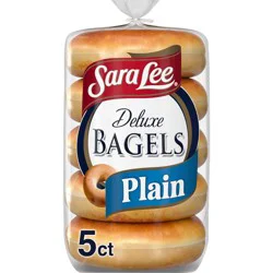 Sara Lee Deluxe Plain Bagels - 20oz/5ct