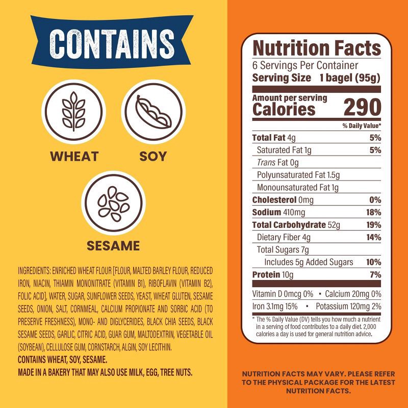 slide 4 of 11, Thomas' Everything Bagels - 20oz/6ct, 6 ct; 20 oz