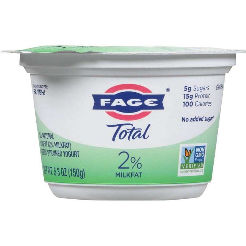 slide 1 of 3, FAGE Total 2% Milkfat Plain Greek Yogurt - 5.3oz, 5.3 oz