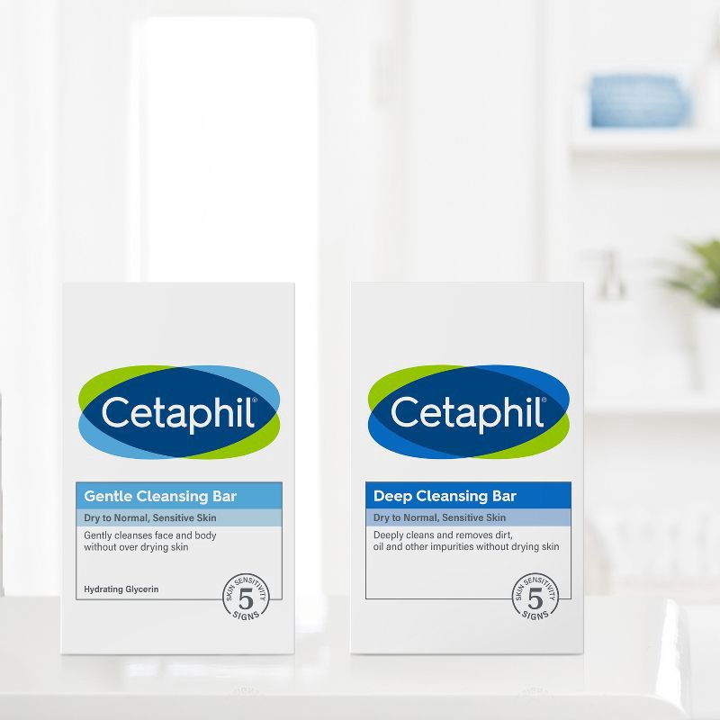 slide 4 of 5, Cetaphil Gentle Cleansing Skin Bar Soap - 3pk/4.5oz, 3 ct; 4.5 oz