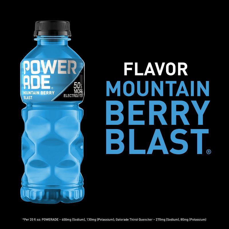 slide 3 of 6, POWERADE Mountain Berry Blast Sports Drink - 8pk/20 fl oz Bottles, 8 ct; 20 fl oz