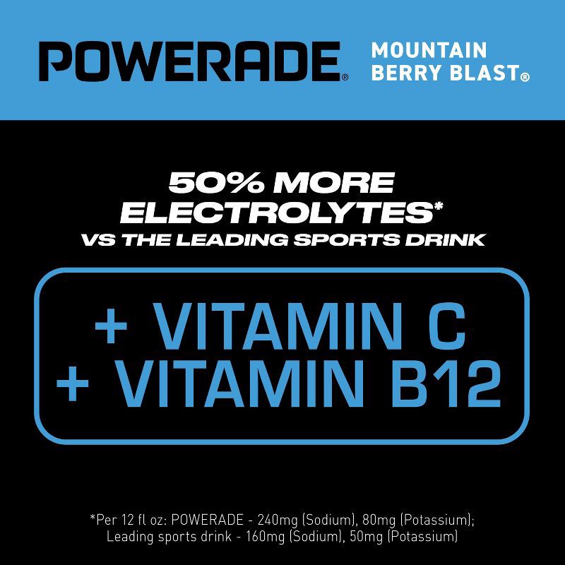 slide 4 of 6, POWERADE Mountain Berry Blast Sports Drink - 8pk/20 fl oz Bottles, 8 ct; 20 fl oz